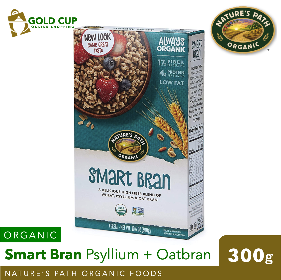 Nature's Path Organic Smart Bran with Psyllium & Oatbran 300g