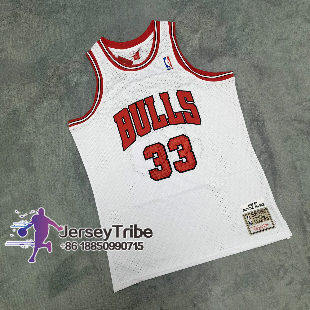 Retro 1998 Scottie Pippen #33 Chicago Bulls Basketball Trikot Jersey Schwarz 