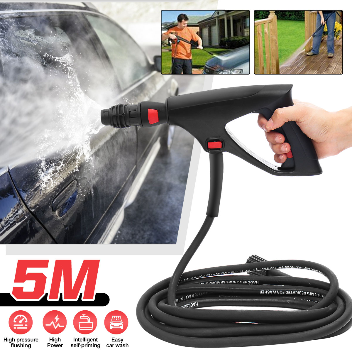Pressure washer 160 Bar Power Spray Trigger Lance Water Jet With 5M