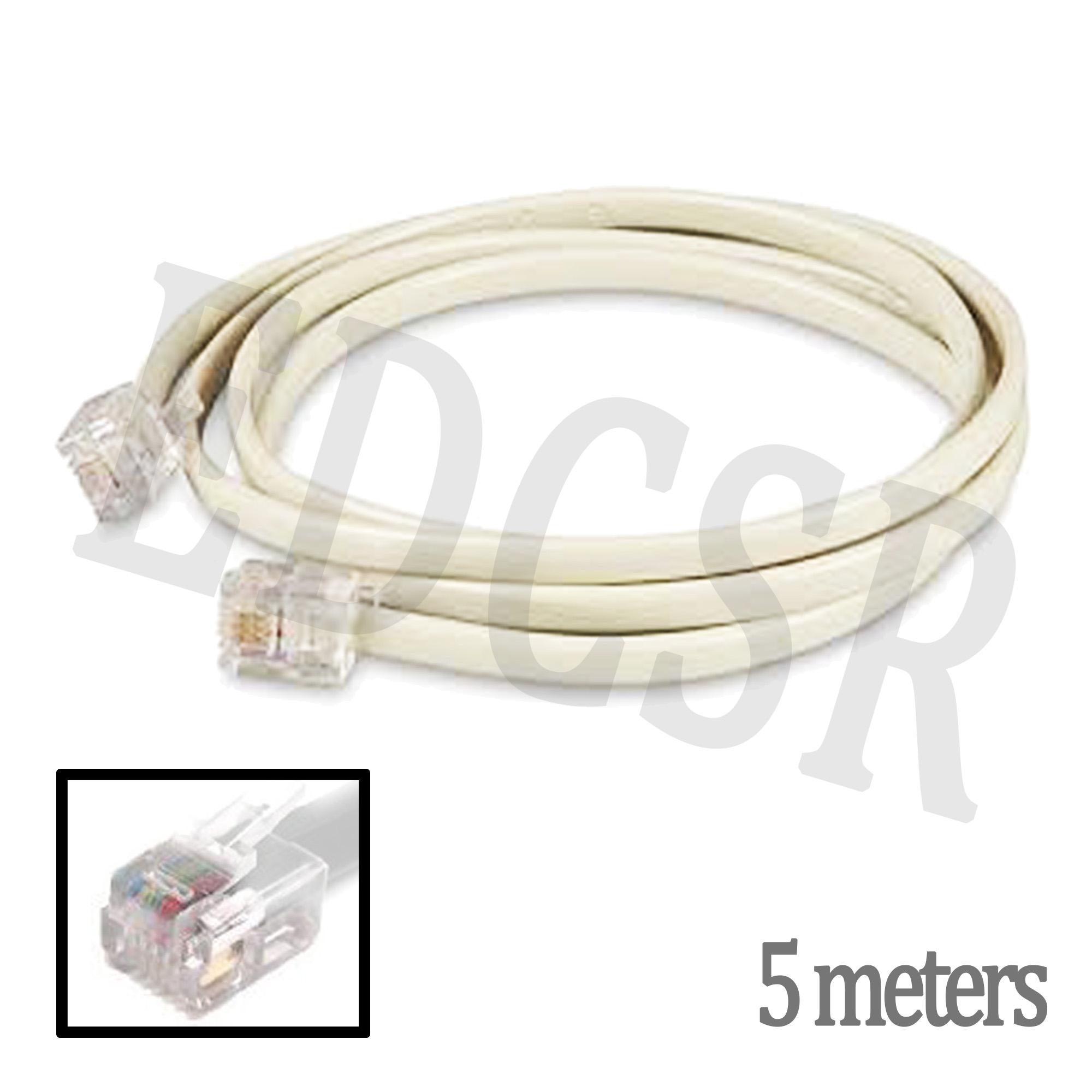 RJ11 Cable Telephone Line Wire 5 Meters White Lazada PH