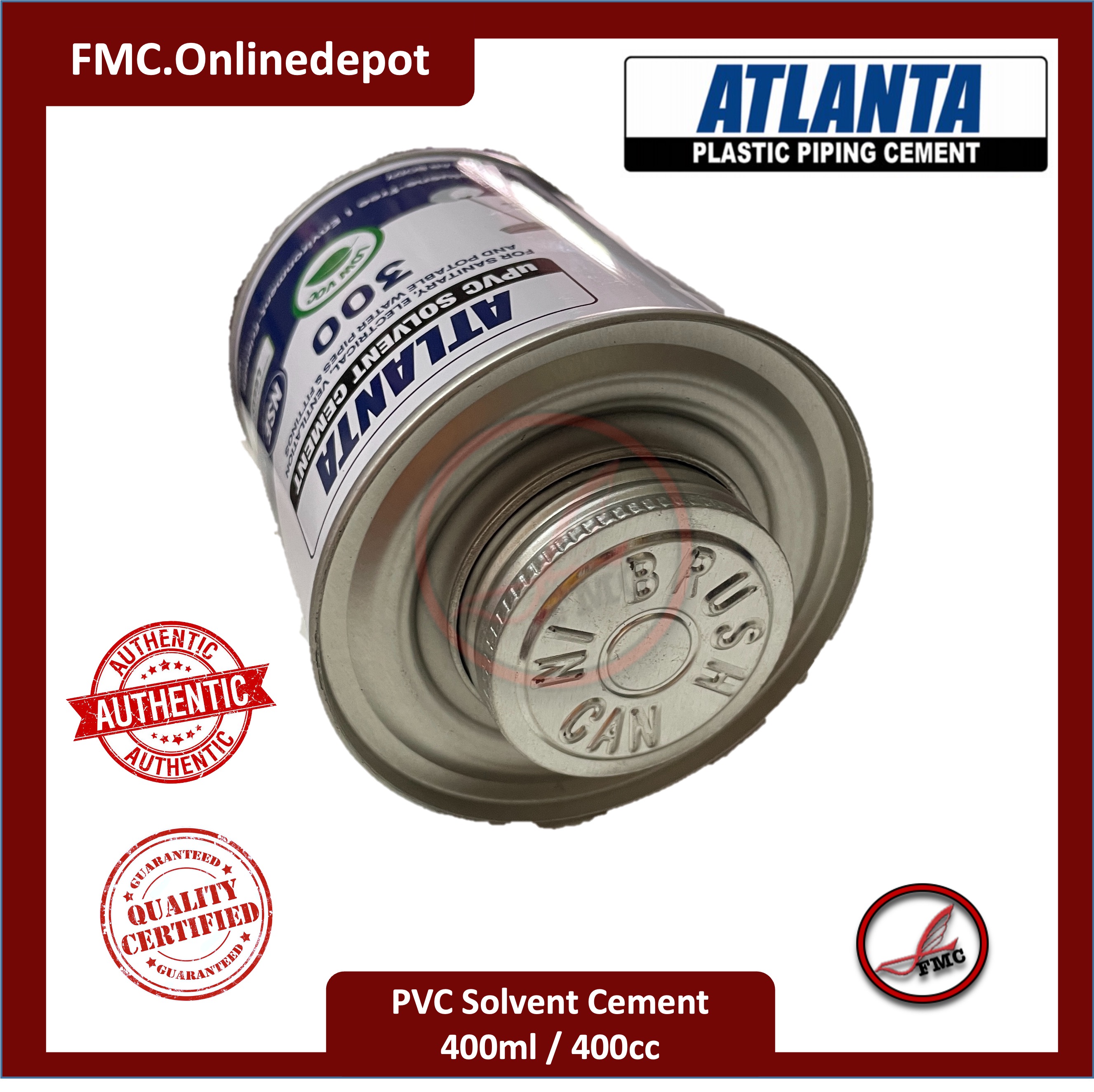ATLANTA PVC Solvent Cement 400cc with brush cap for sanitary
