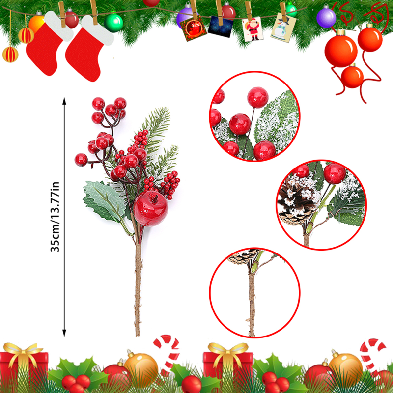 1/3pcs Giáng sinh Nhân Tạo Red Berry Pine Cone Chi Nhánh với Holly Mô Phỏng Hoa Quà Tặng Đóng Gói TỰ LÀM Đồ Trang Trí cho Đám Cưới Đảng Trang Trí Nội Thất