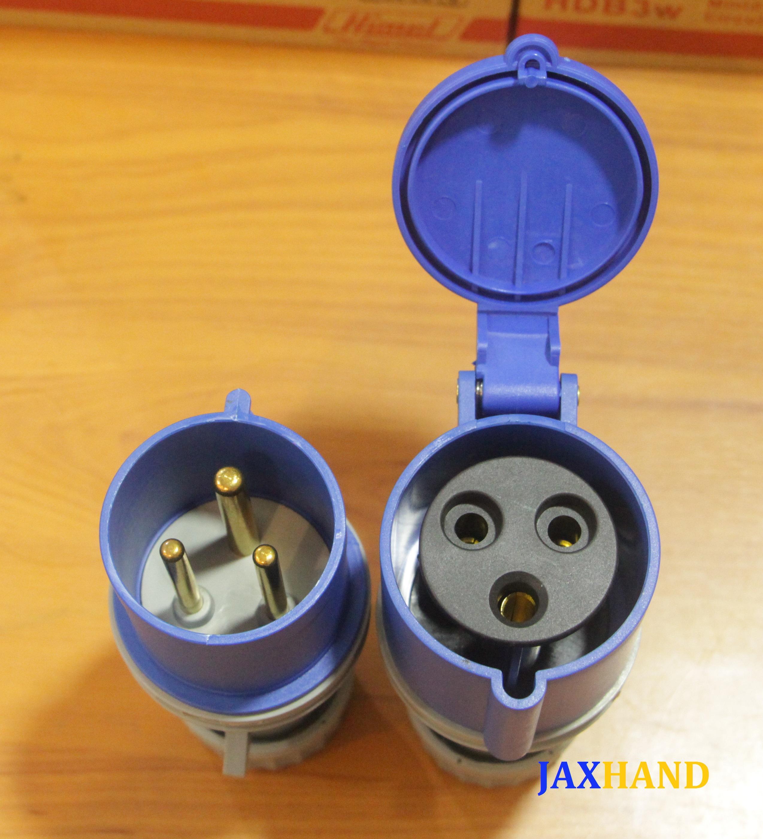 Industrial Plug & Socket Set 32A 3P IP44 Blue 2P+E, CEE (Male & Female