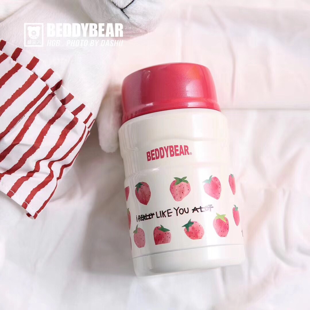 "Korea imports" Korea Cup bears stainless steel insulated lunch boxes