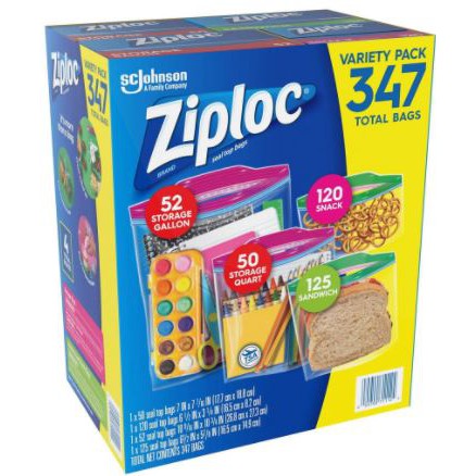 Ziploc Gallon, Quart, Sandwich, and Snack Storage Bags - Variety pack - 347  Total Reviews 2023