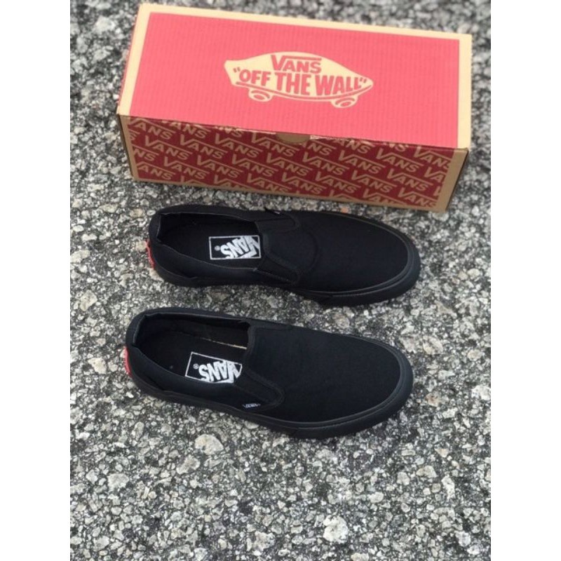 【 Ready Stock】(EURO 36-45) VANS SLIP-ON PLAIN ALL BLACK READY STOCK MALAYSIA