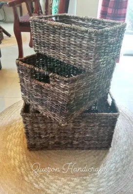 Rectangular multi-purpose baskets - Brown