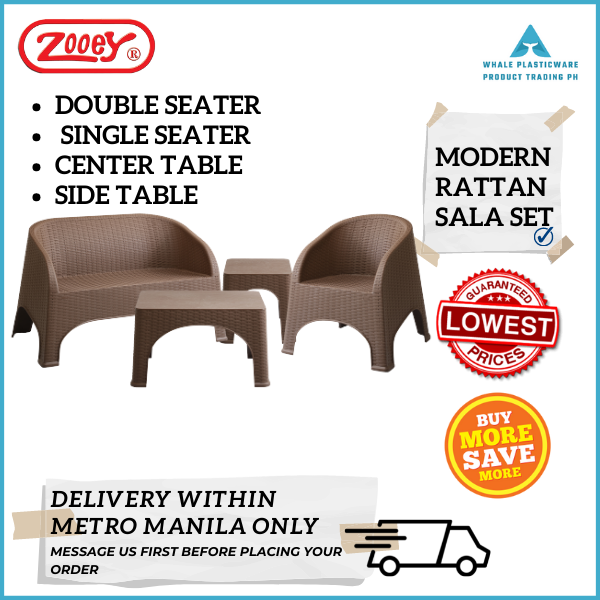 Zooey plastic rattan online sala set price