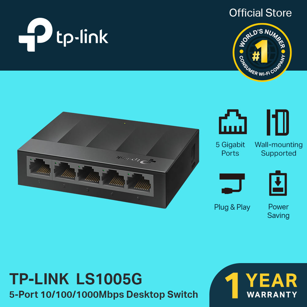 TP-Link LS1005G 5-Port 10/100/1000Mbps Desktop Switch | Network Switch .