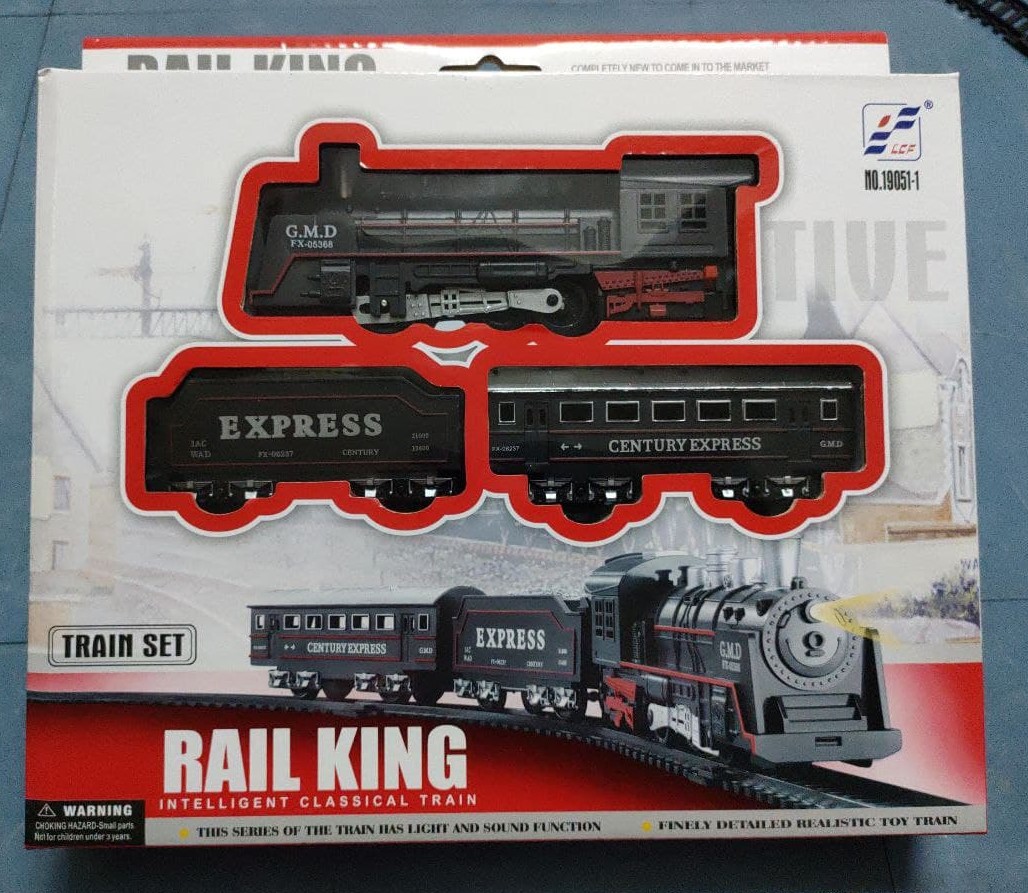 DPN Rail King Simulation Express Train Set w/ Track 67.5cm x 67.5cm Toy