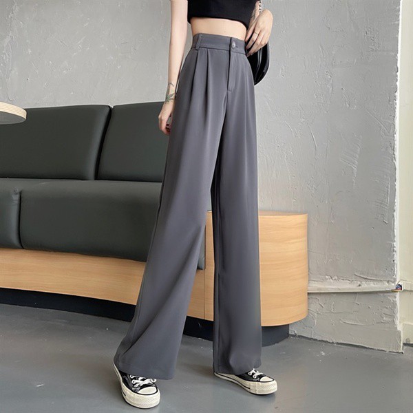 Korean wide leg trousers for women high waist loose casual baggy suit pants  straight cut pants