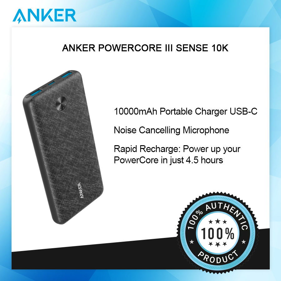 Anker PowerCore III Sense 10K Power Bank 10000mAh Portable Charger