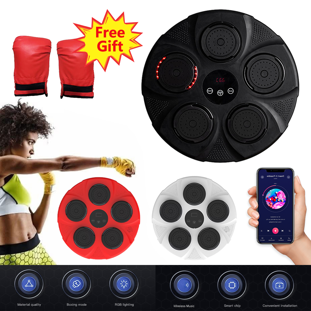 Music Boxing Machine LED Light Music Rhythm Wall Target  Bluetooth-Compatible for Boxing/Agility Reaction Exercise for Kids Adult