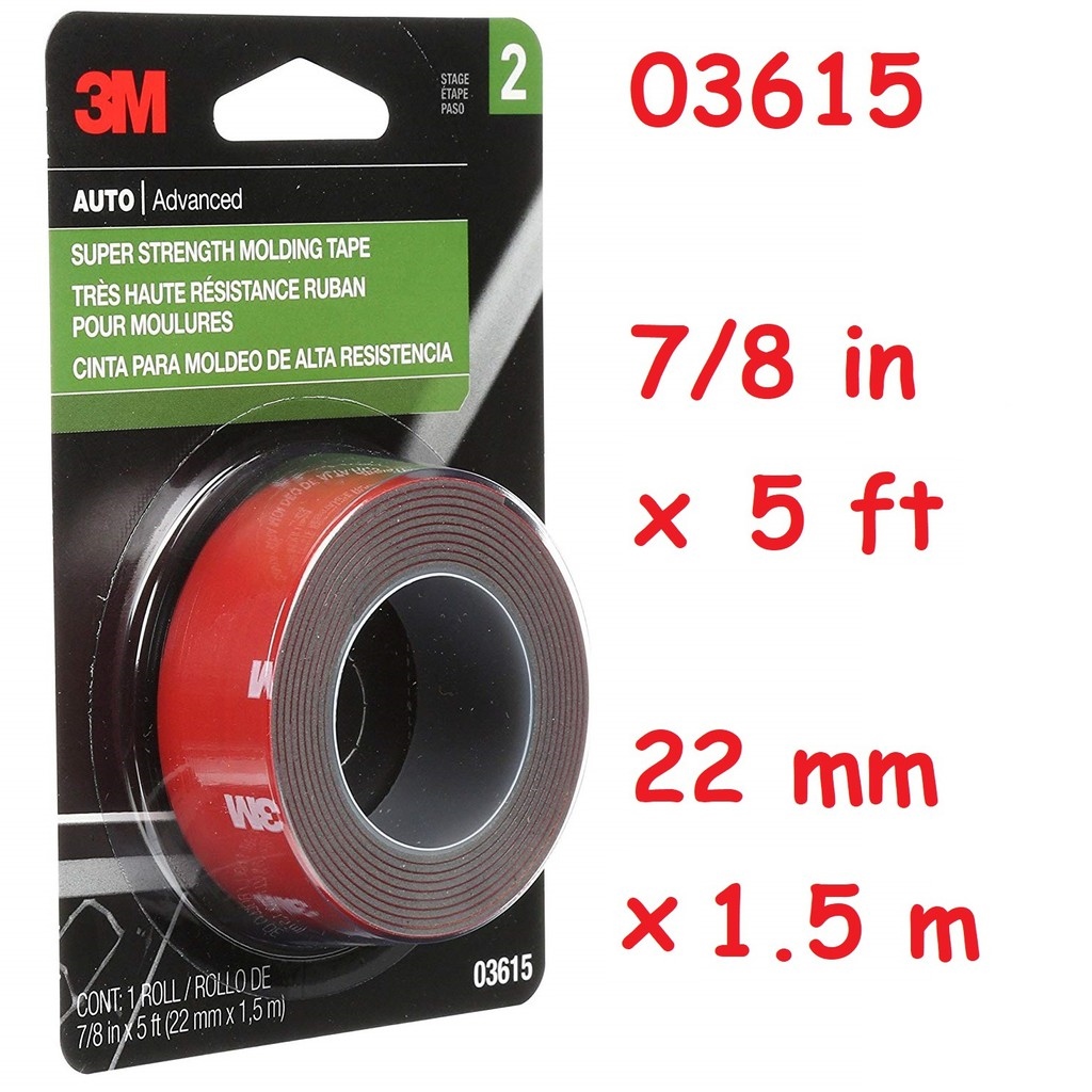 3M Automotive Tape Double Sided Auto Advanced Super Strength Molding Tape Acrylic Mounting