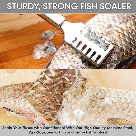 1pcs Fish Scaler Remover, Stainless Steel Sawtooth Fish Skinner Descaler  Tool Cleaner, Ergonomic Handle Scale Scraper Peeler, Easily Brush Scales  Cleaning For Chef And Home Cooks