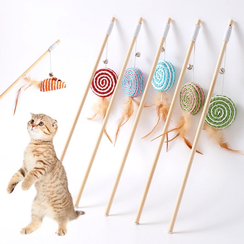 Cat Toy Kitten Interactive Cat Dancer Catfisher Teaser Wand Chasing Toy
