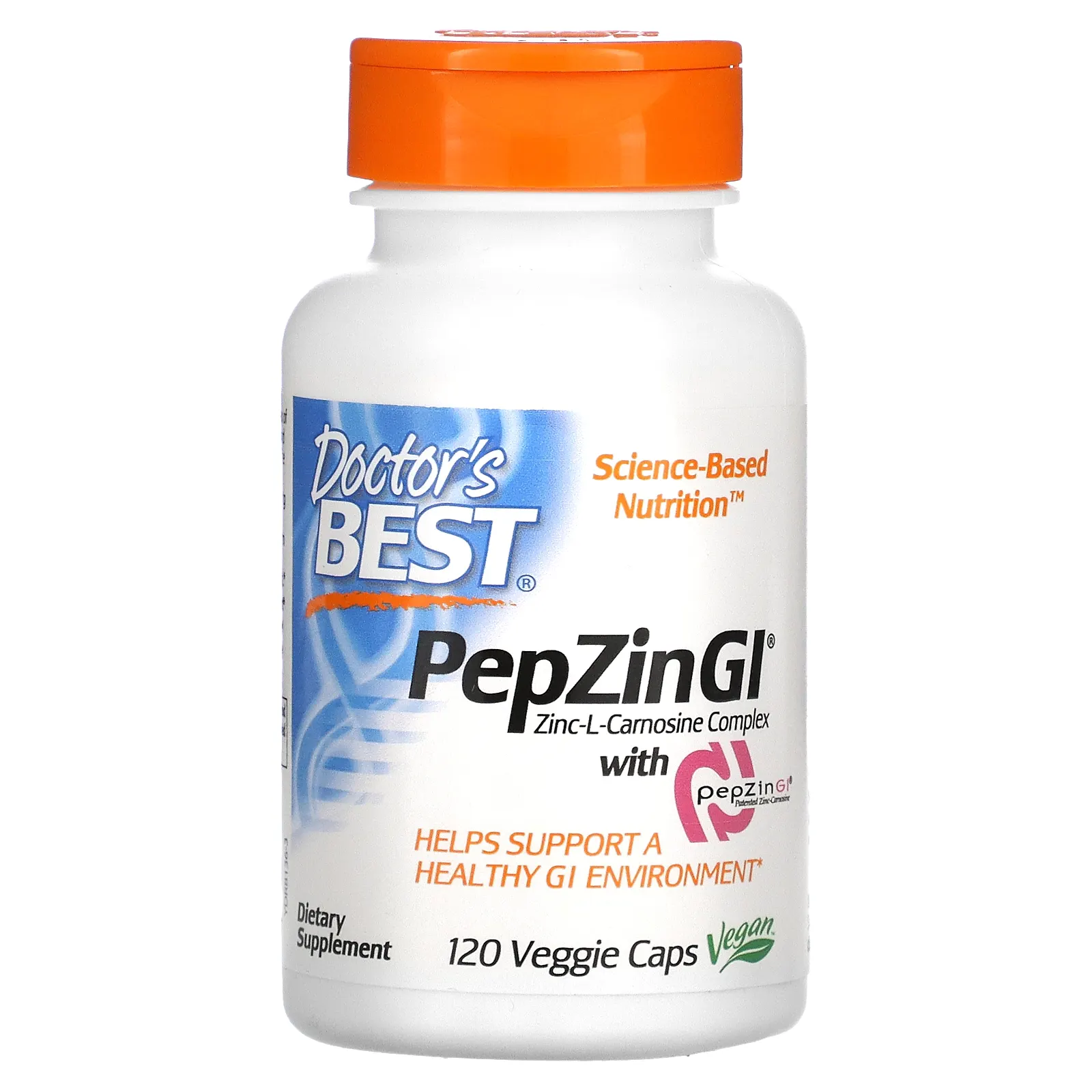 Doctor's Best PepZin GI ZincLCarnosine Complex 120 Veggie Caps