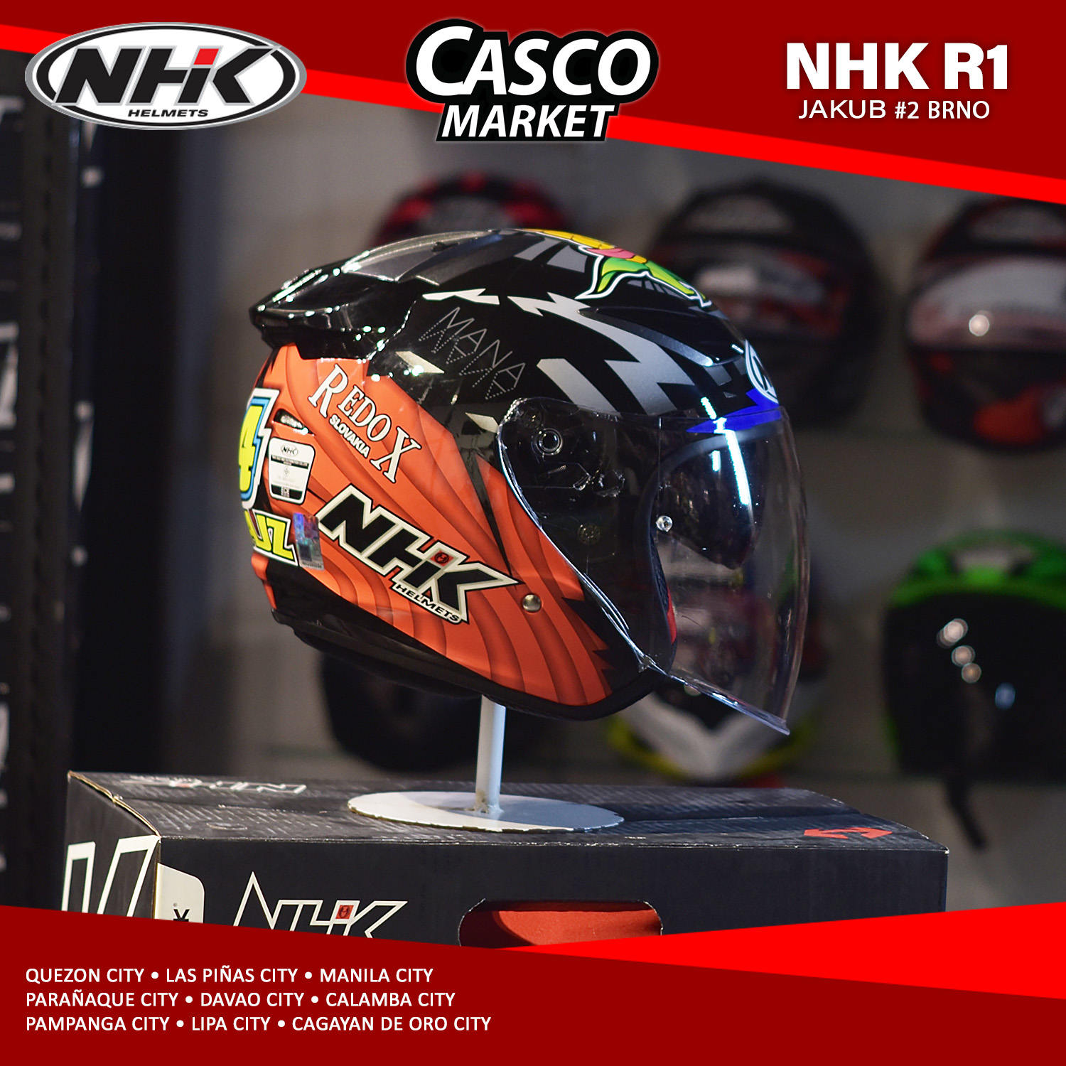 NHK R1 JAKUD BRNO #2 OPEN FACE DUAL VISOR MOTORCYCLE HELMET | Lazada PH