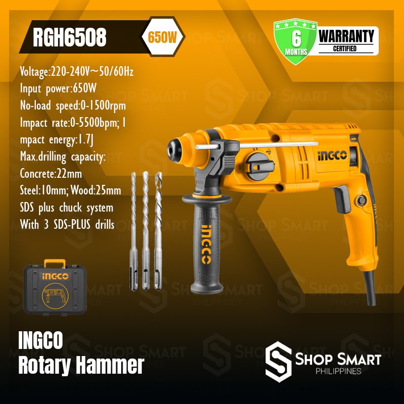 INGCO Rotary Hammer 650W (RGH6508) Lazada PH