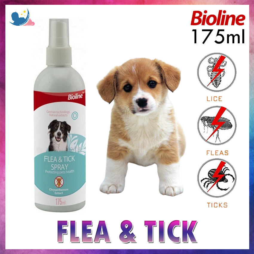 Bioline Flea & Tick Spray Anti Tick and Flea Lice Spray for Dogs 175ml