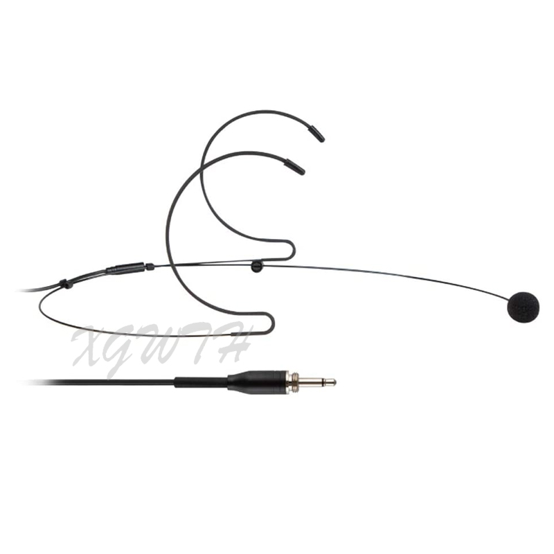 Black Headset Microphone Dual Ear Hook Headworn Mic for Sennheiser