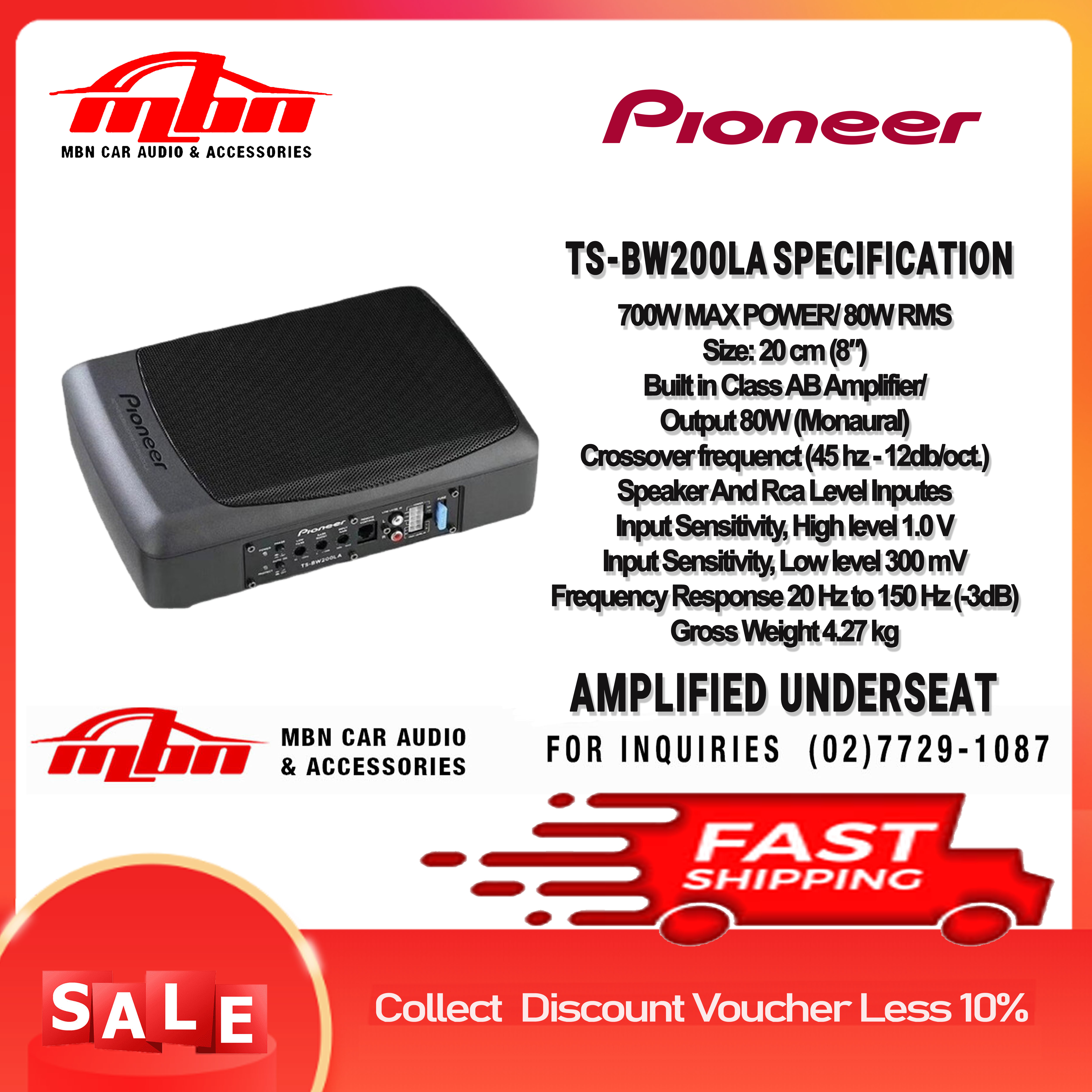 Pioneer 8 hot sale subwoofer