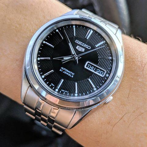 Seiko 5 SNKL23 Black Dial Stainless Steel Automatic Men's Watch ...