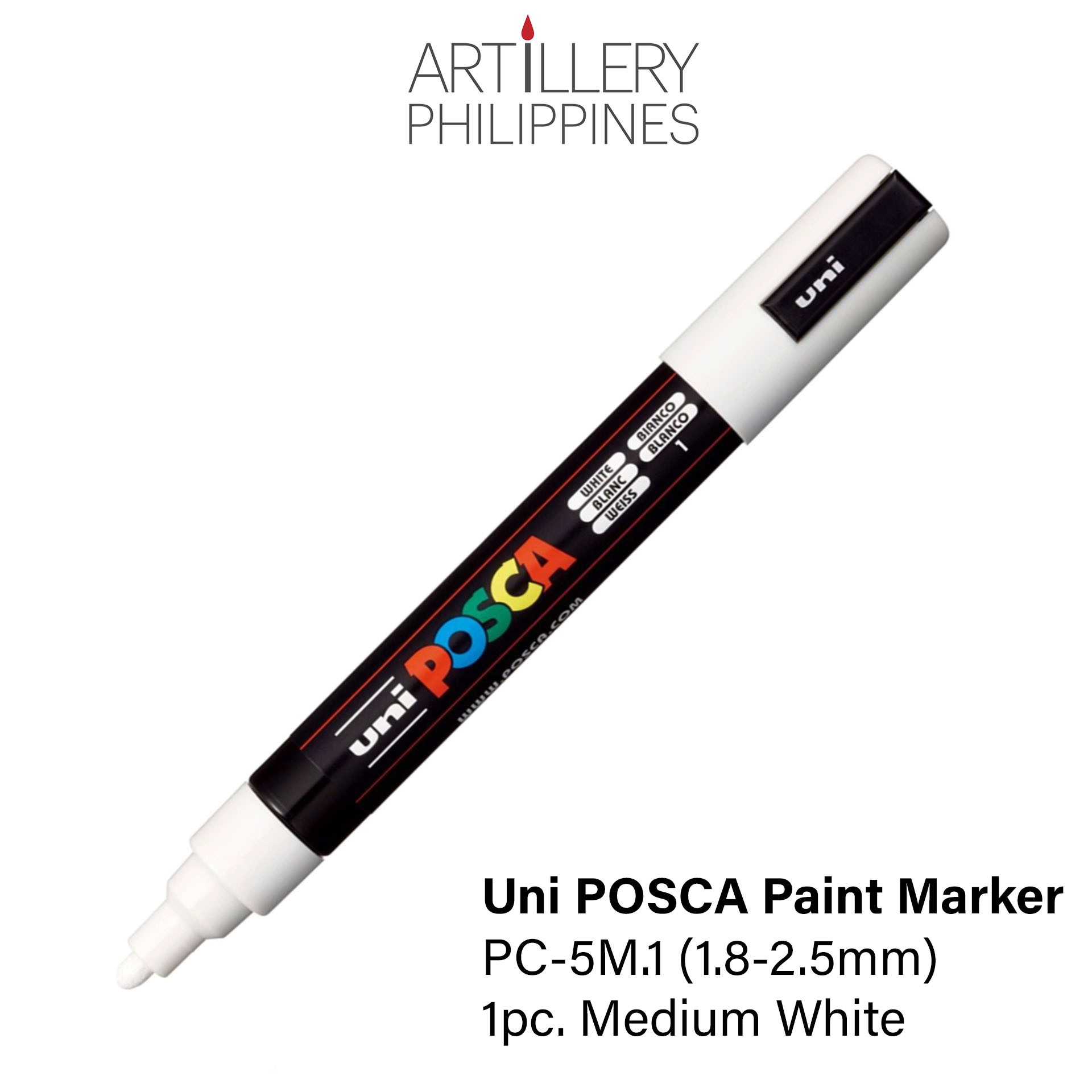 Uni Posca PC-5M Paint Marker Medium Point White 