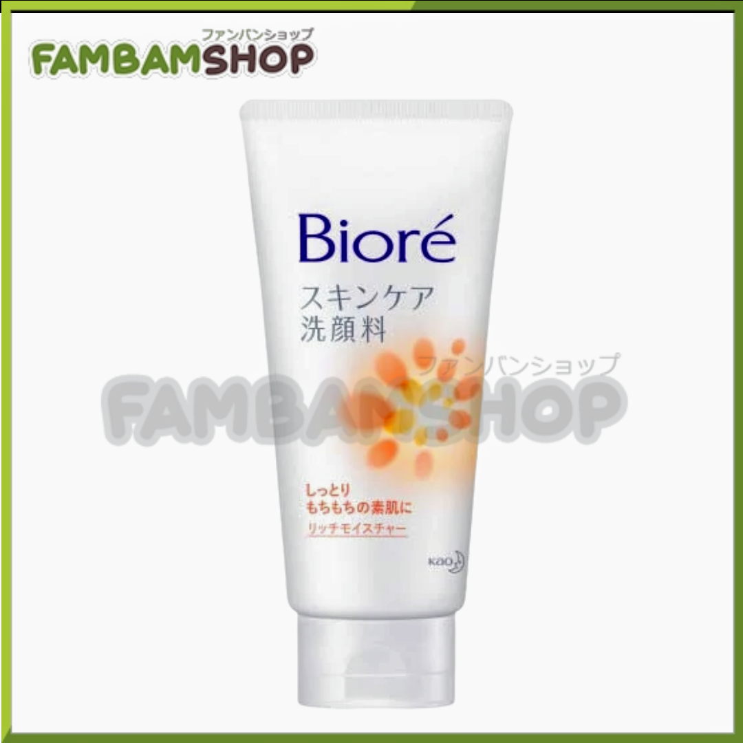Biore Facial Foam Rich Moisture 130g for Dry Skin [ Orange Imported