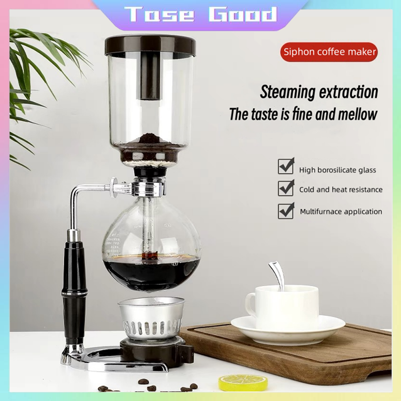 Japanese Style Siphon Coffee Maker Tea Siphon Pot Vacuum Coffeemaker Glass  Type Coffee Machine Filter 3cups Household Pot - Coffee Makers - AliExpress
