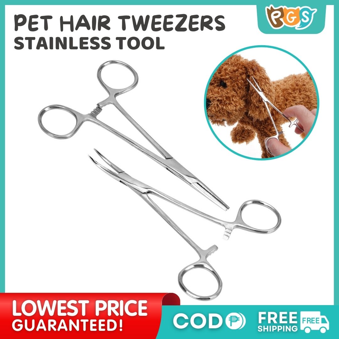 Pet Ear Hair Tweezers Stainless Steel Hemostat Forceps For Dogs Cat  Grooming Locking Tweezers(1pc, Silver)