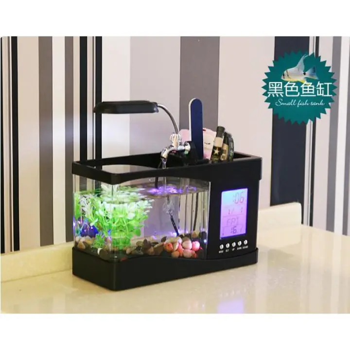 Mini Aquarium Fish Tank Lcd Lamp Light, Fish Tank Table Lamp