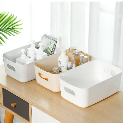 Desktop plastic box cosmetic storage box, kitchen storage box snack storage basket storage box