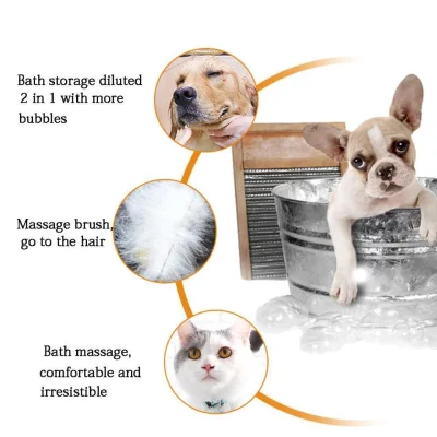 Pet dog bath brush comb silicone SPA shampoo massage brush shower hair removal comb