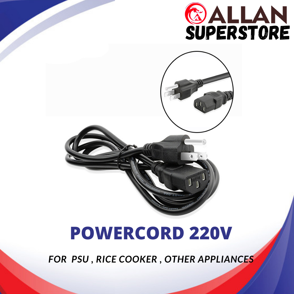 Allan Superstore 3 pin power extension cords US plug power cable for pc