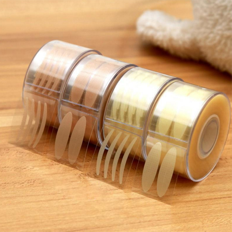 600pcs Makeup Clear Lace mesh Beige Eyelid Eyelid Stripe Invisible double fold eyelid Tape Beauty Tools
