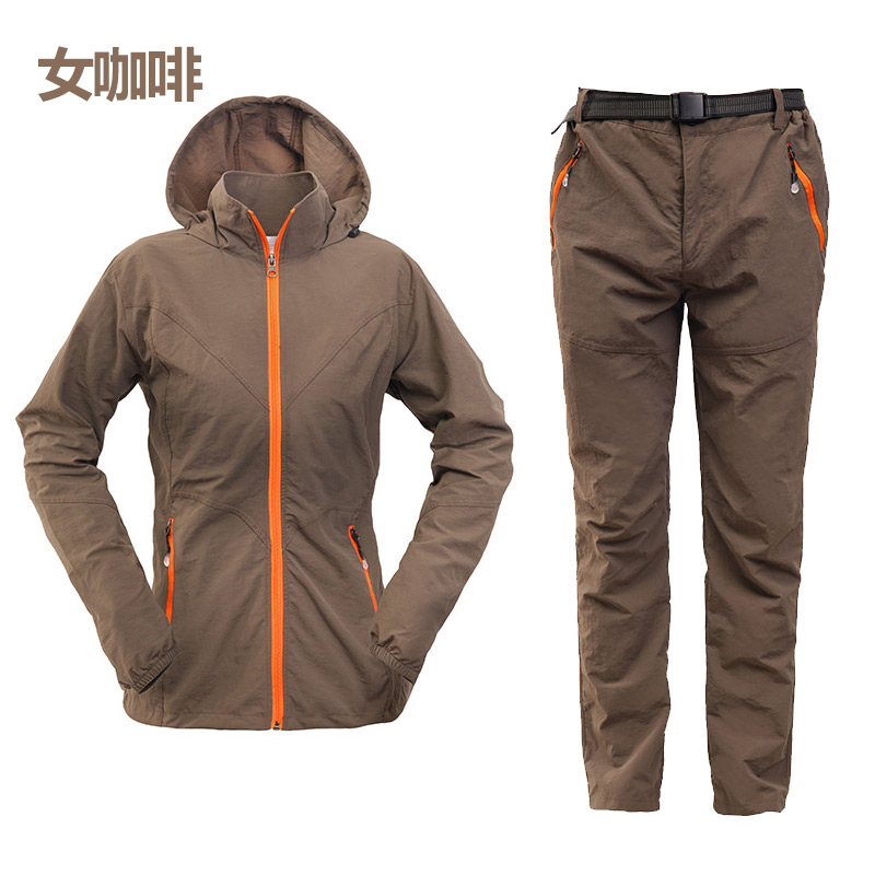Men Women Quick Dry Breathable Hiking Clothes Set 2021 Summer 2