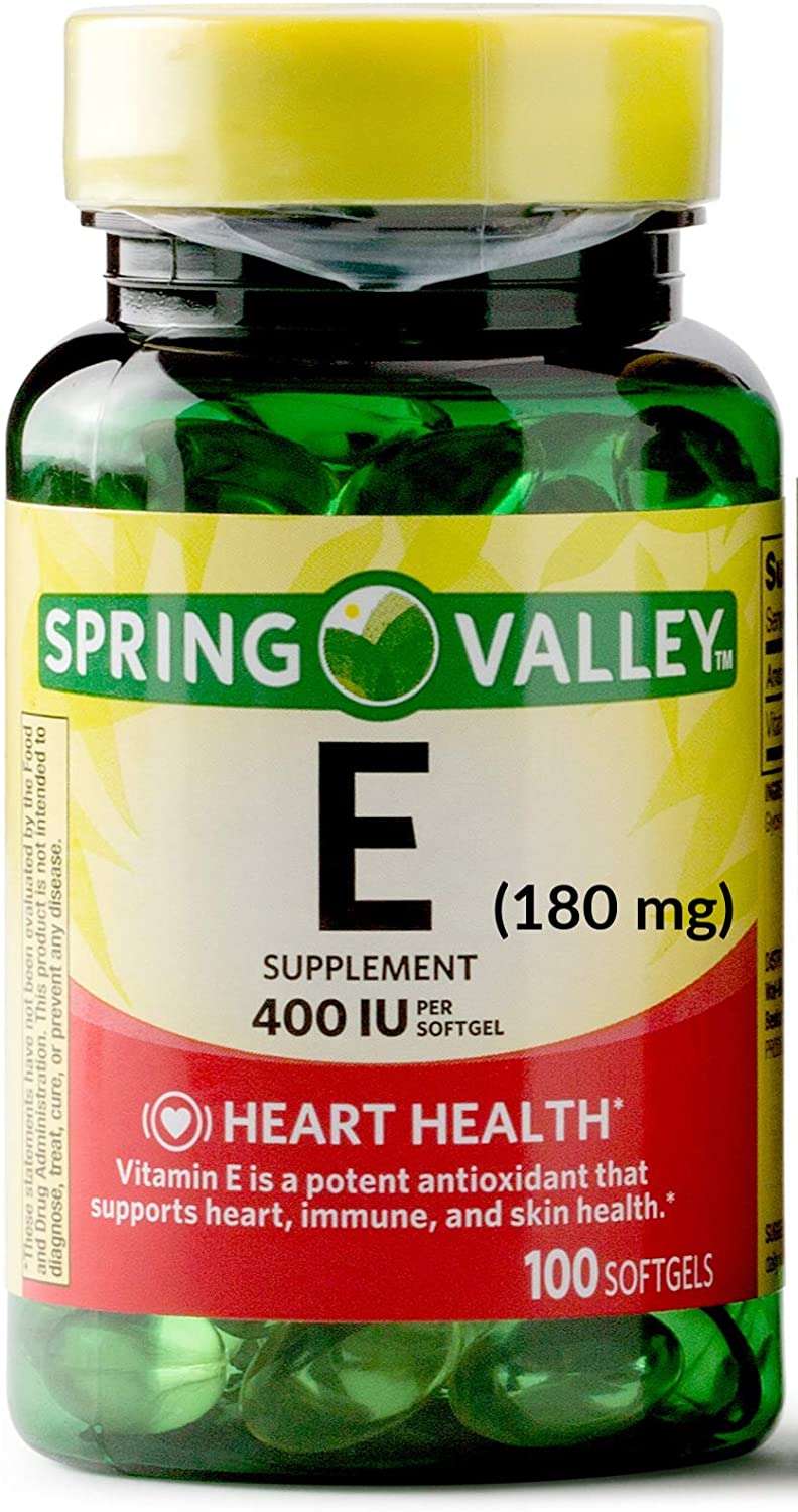 Spring Valley Vitamin E Supplement 400IU 1 Softgel, 100 Count Lazada PH