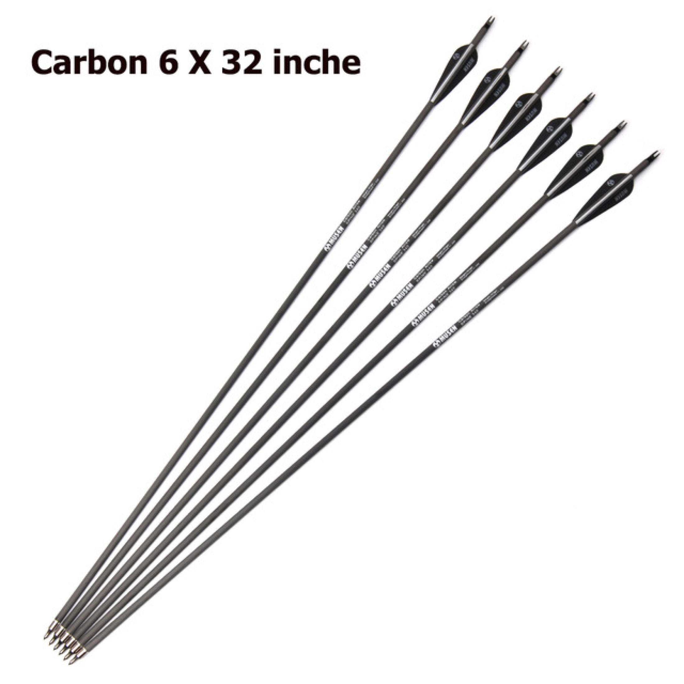 Philibs 6Pcs Training Practice 7.8mm Arrow Full Carbon Fiber Archery