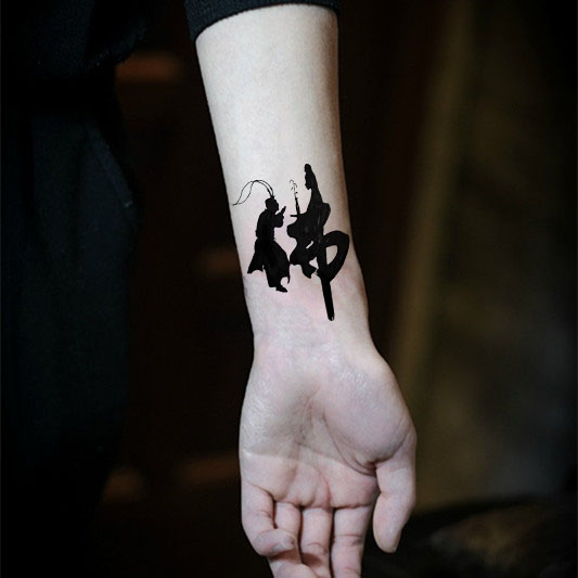 Non-Amitabha tattoo stickers with Chinese characters, arms, backs of ...