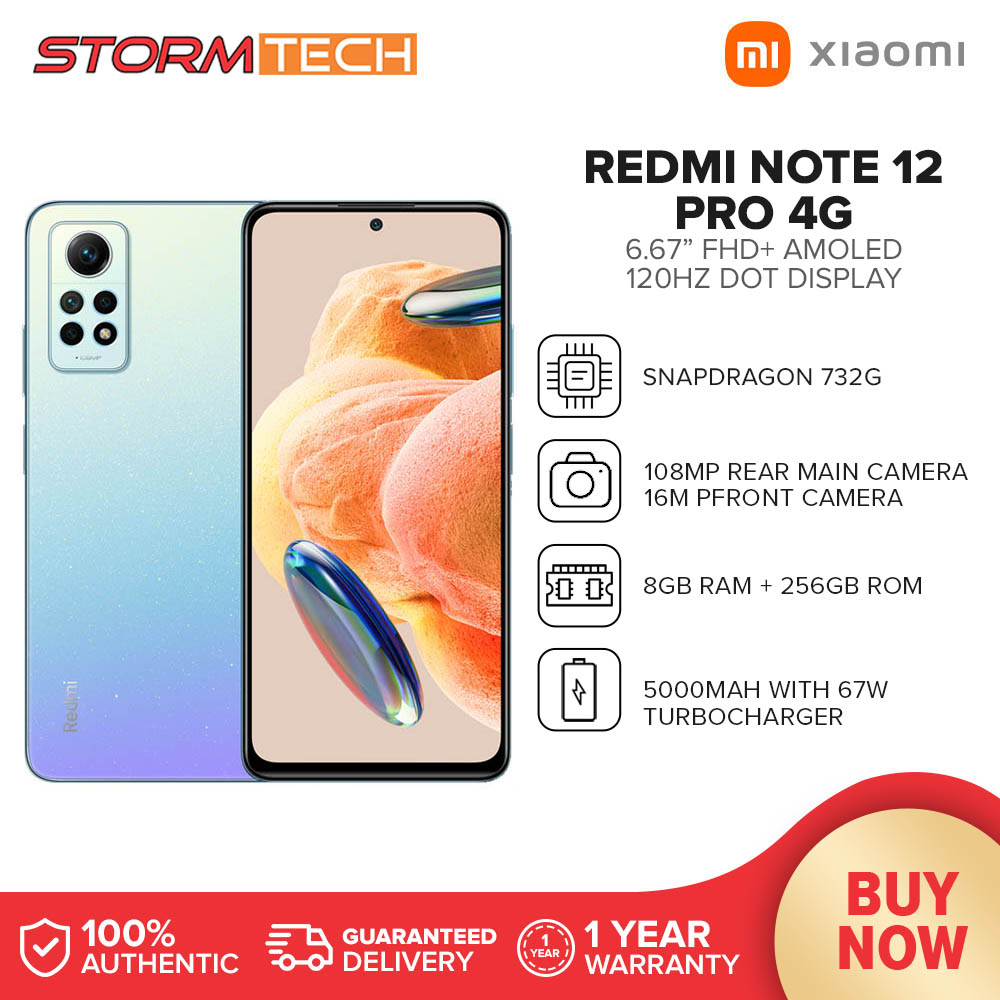 Xiaomi Redmi Note 12 Pro 4G Smartphone | 8GB+256GB | Snapdragon 732G ...