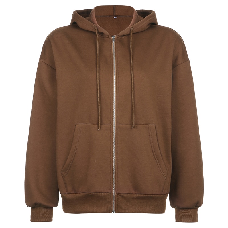 brown jacket with hood