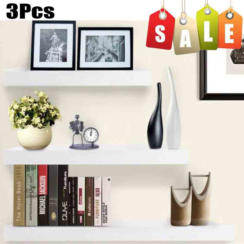 3pcs White Floating Shelves Wall Shelf, Family Dollar Corner Shelves