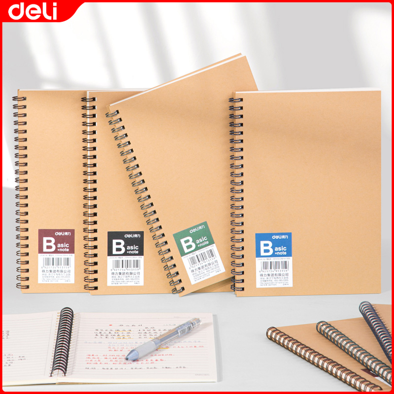 Deli A5 Spiral Notebooks For High School 60 Sheets For School Supplies