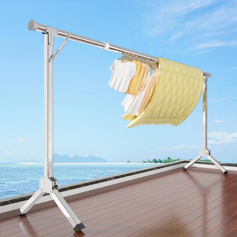 BOG Clothes Rack Floortoceiling Stainless Steel Folding Clothes Rack