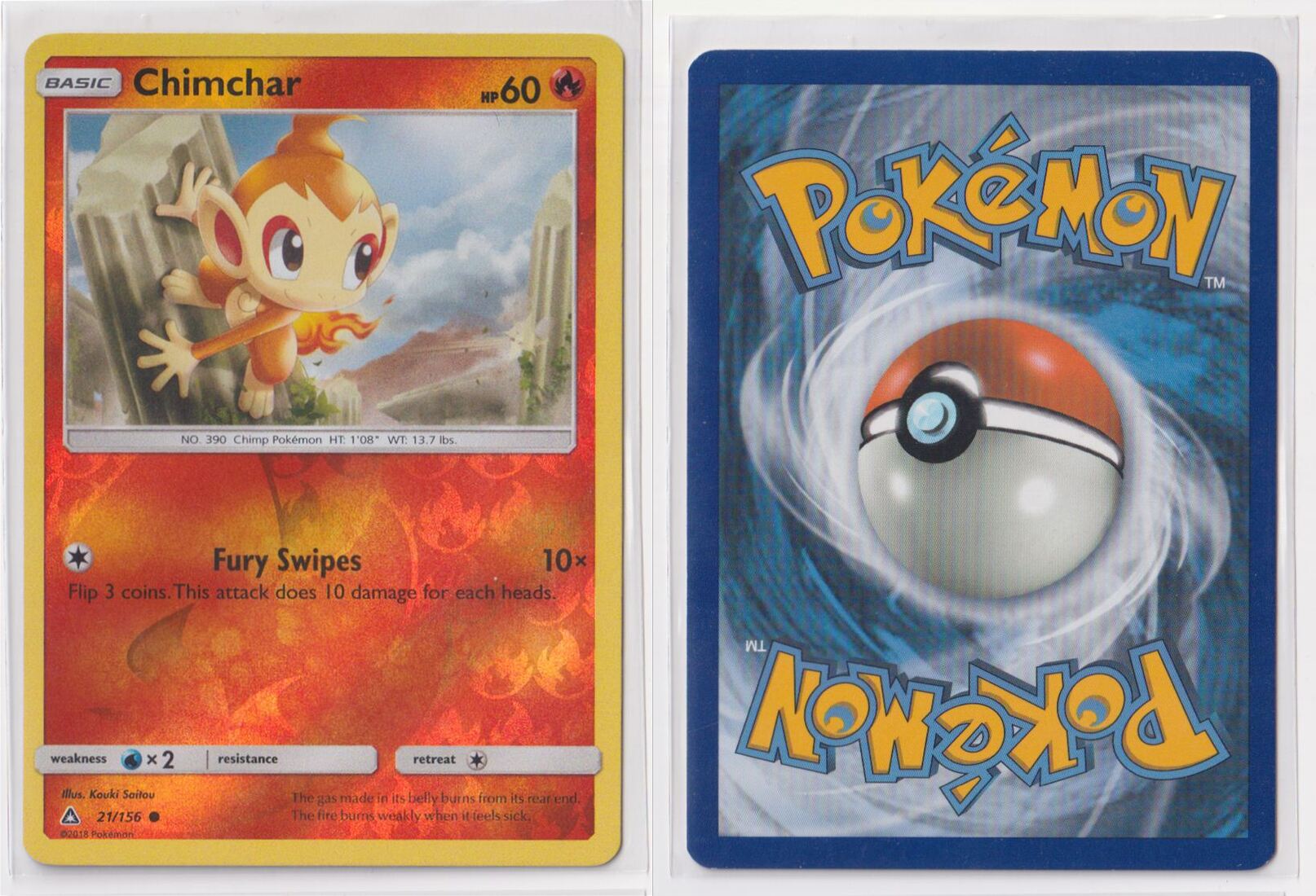 Chimchar 21/156 - Common Reverse Holo - Sun & Moon: Ultra Prism