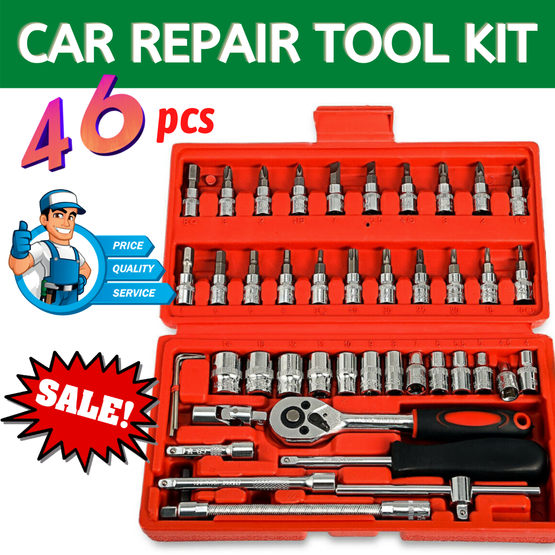 46 Pcs Basic Tools Complete Set Automotive Tools Mechanic Tools