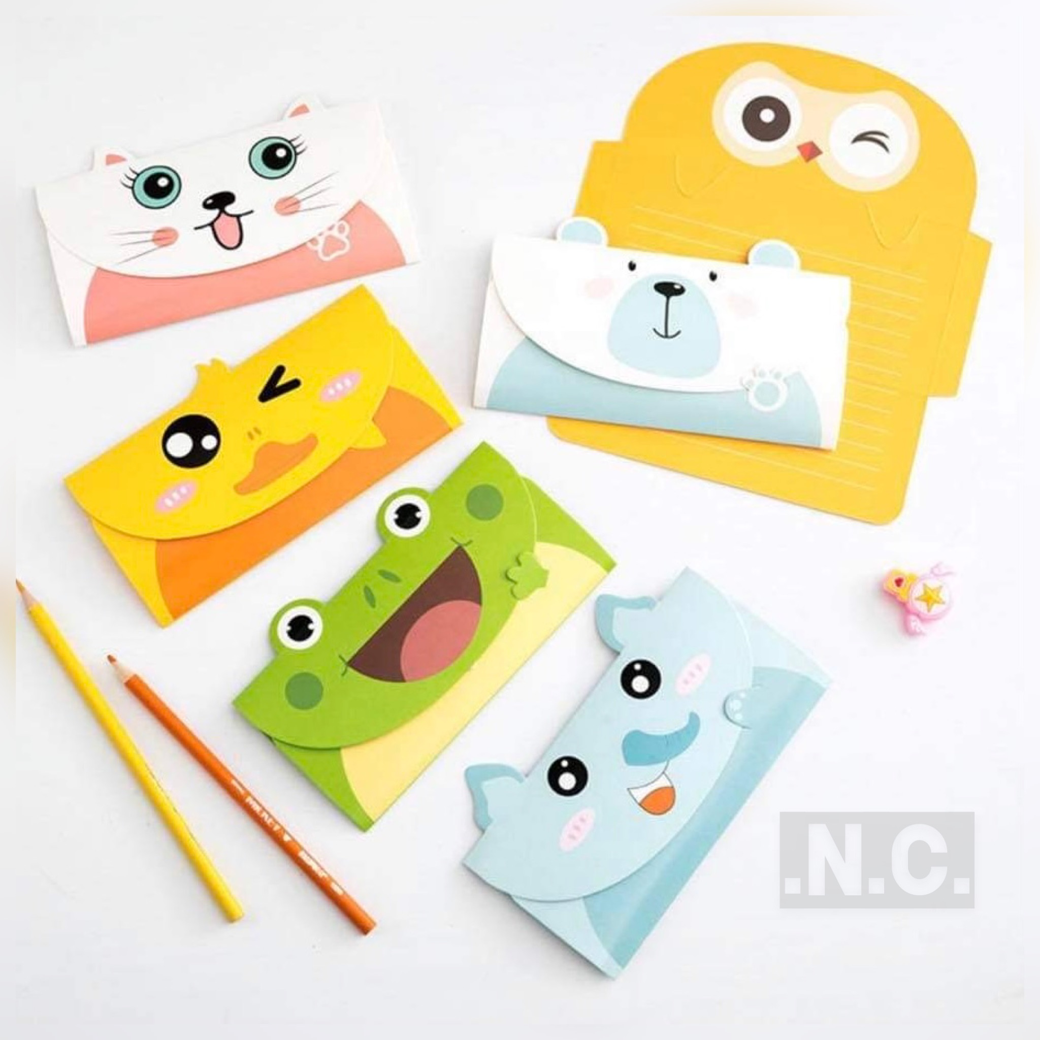7 Cartoon Characters Letters Envelopes Gift Giving Cards Stationary Cute  Unique | Lazada PH