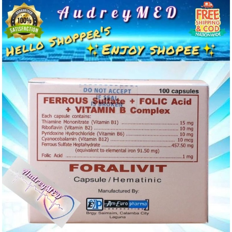 【P3hJ6PxE】FORALIVIT (Ferrous Sulfate + Folic Acid + Vitamin B-Complex ...