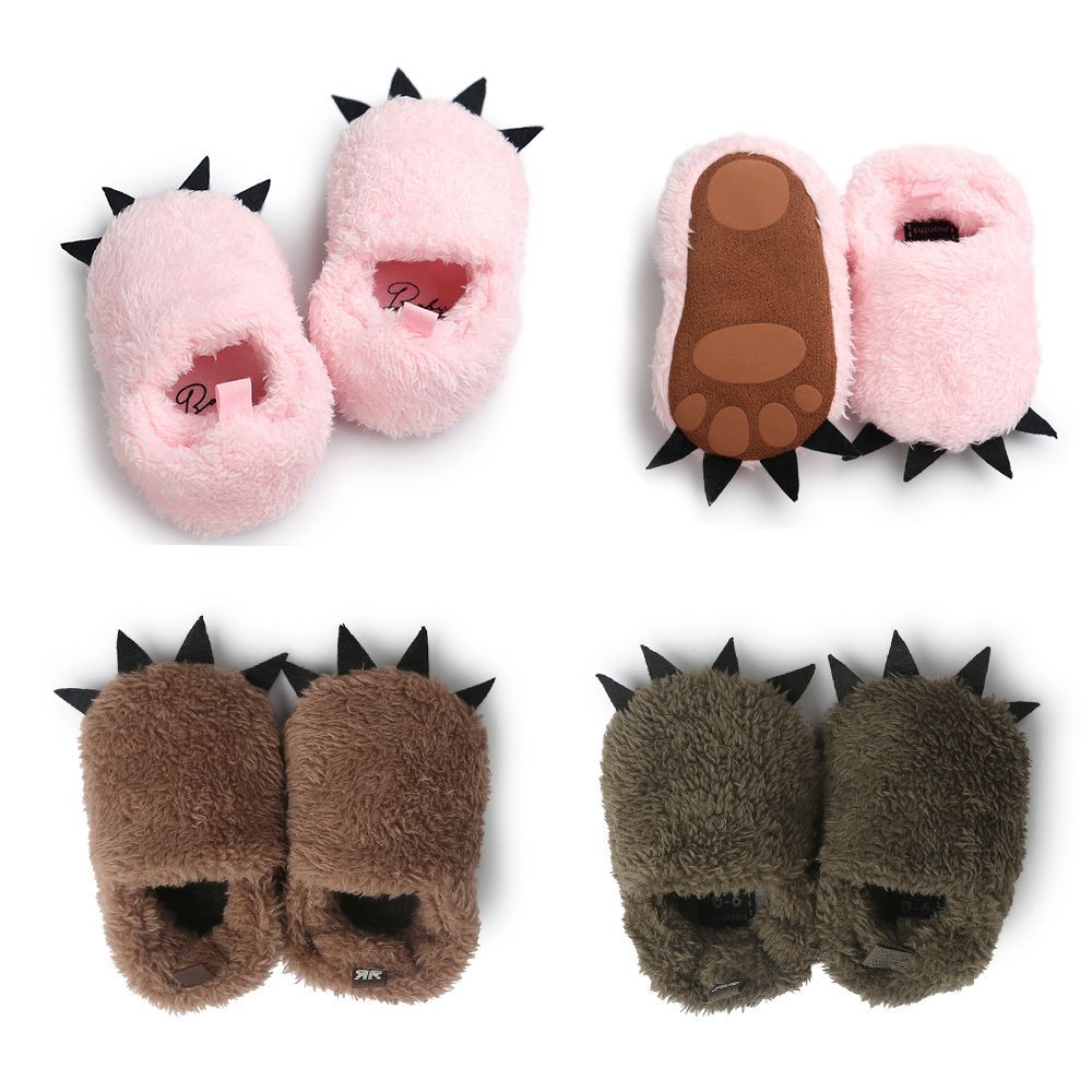 BANDA รองเท้าแตะขนแกะ Monster Sole ใหม่เด็กทารกหิมะนุ่มน่ารักสาวรองเท้าทารกฤดูหนาว Plush Crib